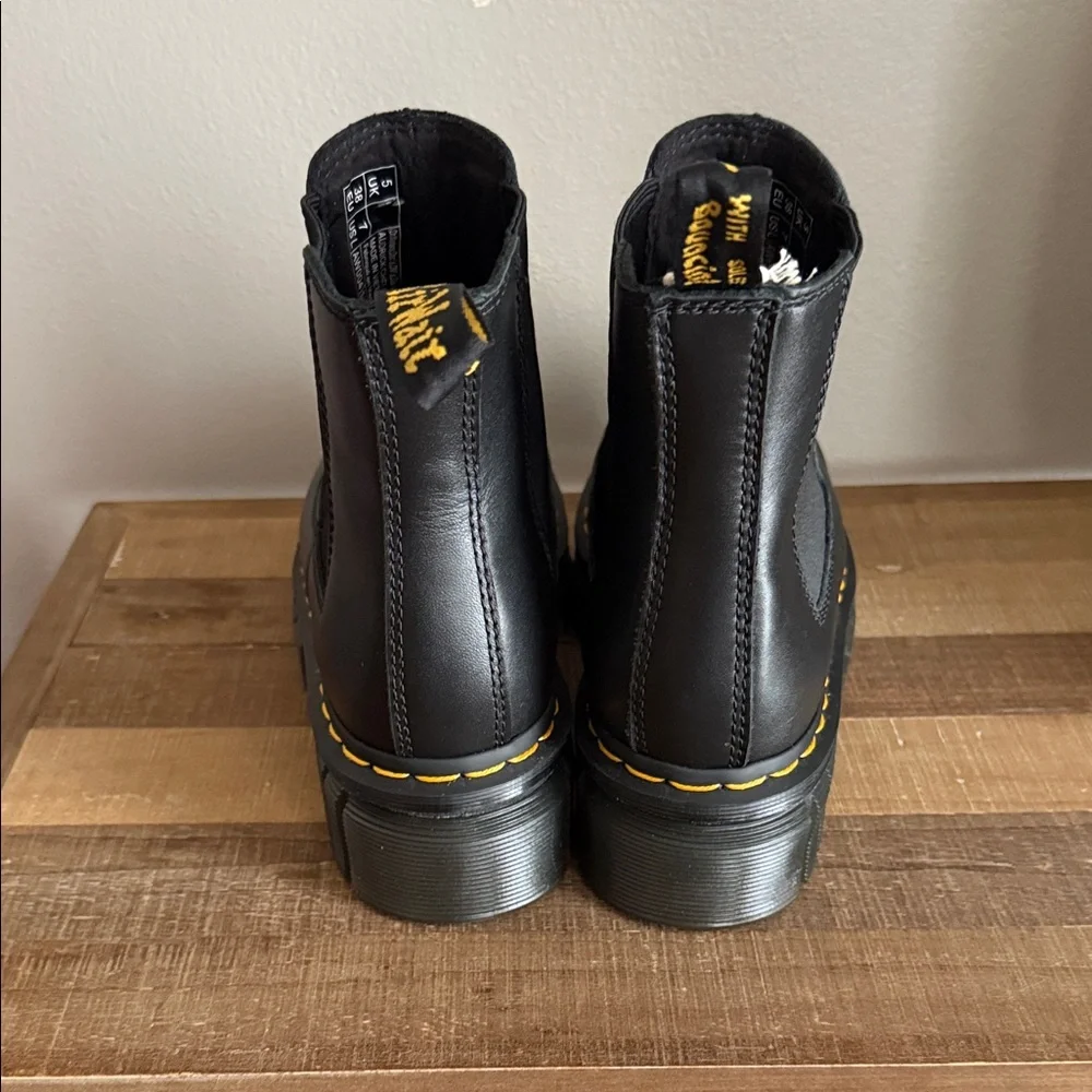 Black Leather Chelsea Boots - Picture 3 of 5